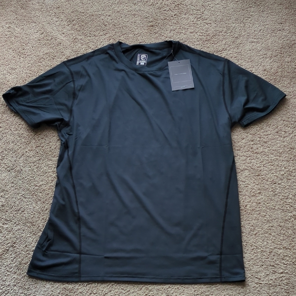 QALO Black Crew Neck Short Sleeve Tee